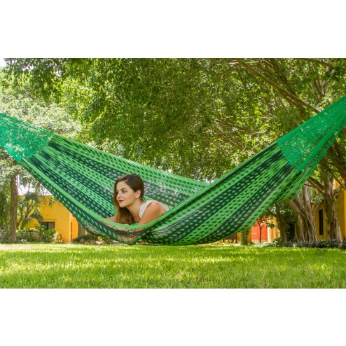 Queen Size Outdoor Cotton Hammock in Jardin