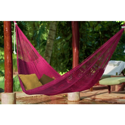 King Outdoor Mexican Hammock in Mexican Pink