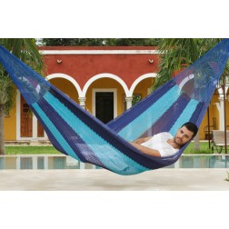 King Outdoor Mexican Hammock in Caribbean Blue