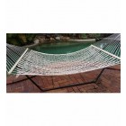 Large White Cotton Rope Hammock with Spreader Bar