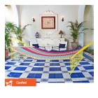 Mexican Resort Queen Fringless Hammock - Confeti