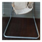 Beige Padded Hammock Chair with Wooden Arm Rests with U Stand